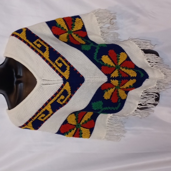 Vintage Chunky Knit Poncho Boho Sweater, It's a Fein Original - Picture 1 of 7